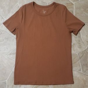 A new day ribbed large tee